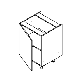 Meuble bas chêne foncé larg. 60cm x H71.5cm
