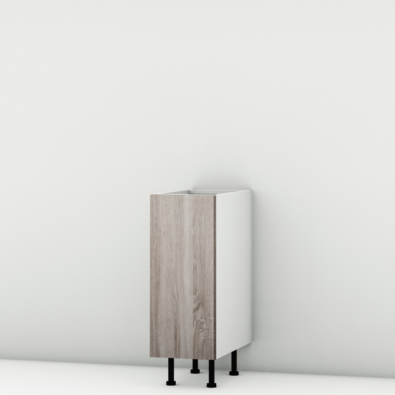 Meuble bas chene foncé larg. 30cm x H71.5cm