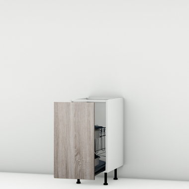 Meuble bas chene foncé coulissant larg. 40cm x H71.5cm