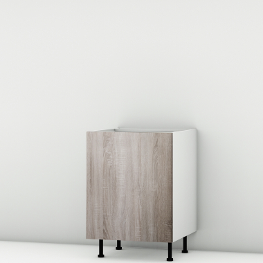 Meuble bas sous évier chêne foncé larg. 60cm x H71.5cm