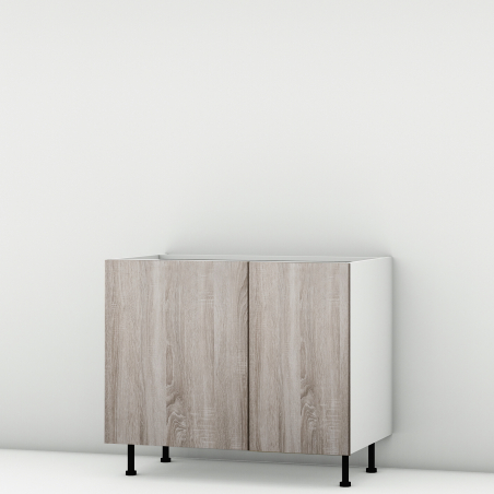 Meuble bas chene foncé 2 portes larg. 100cm x H71.5cm