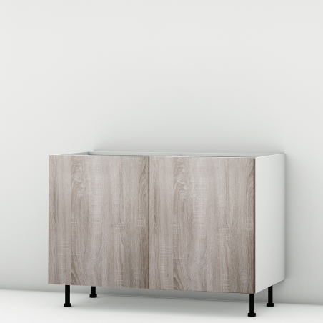 Meuble bas sous évier chêne foncé larg. 120cm x H71.5cm