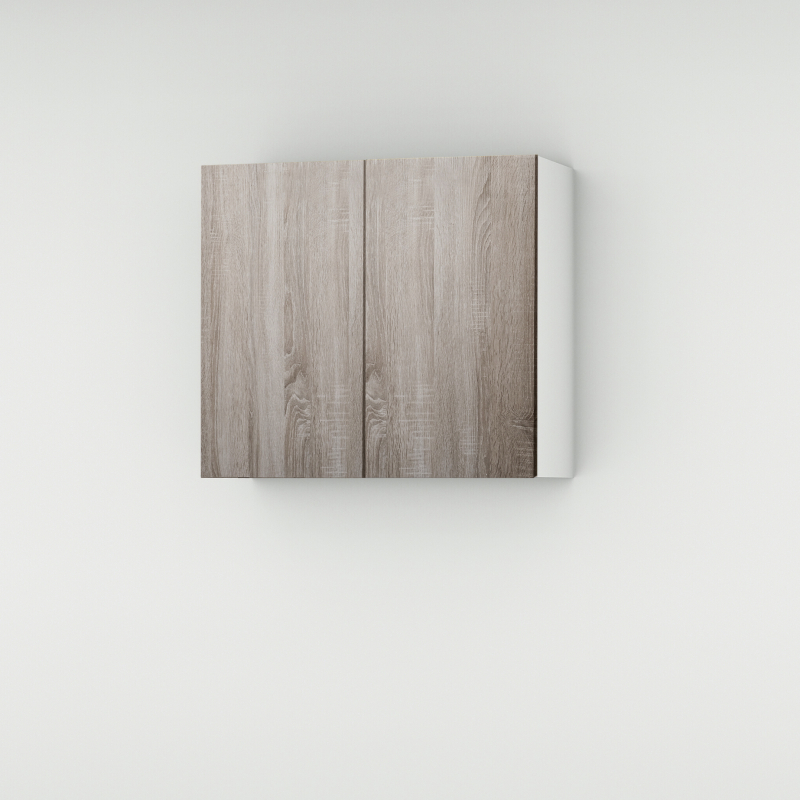 Meuble haut chêne foncé 2 portes larg. 80cm x H71.5cm