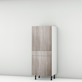 Colonne chene foncé 1 porte - 1 porte+tiroir larg. 60cm x H142.6cm