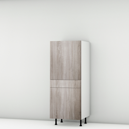 Colonne chene foncé 1 porte - 1 porte+tiroir larg. 60cm x H142.6cm