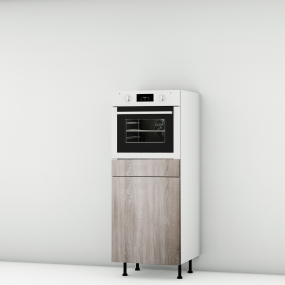 Colonne chene foncé 1 porte-1 four larg. 60cm x H142.6cm