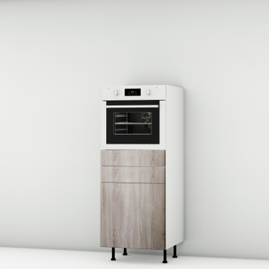 Colonne chene foncé 1 four - 1 porte - 1 tiroir larg. 60cm x H142.6cm
