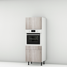 Colonne chêne foncé 1 porte relevante - 1 four - 1 tiroir larg. 60cm x H156.6cm