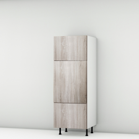 Colonne chêne foncé 1 porte relevante - 1 porte - 1 tiroir larg. 60cm x H156.6cm