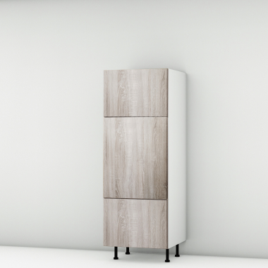 Colonne chêne foncé 1 porte relevante - 1 porte - 1 tiroir larg. 60cm x H156.6cm