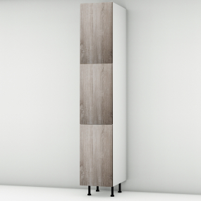Colonne chêne foncé 3 portes larg. 40cm x H213.8cm