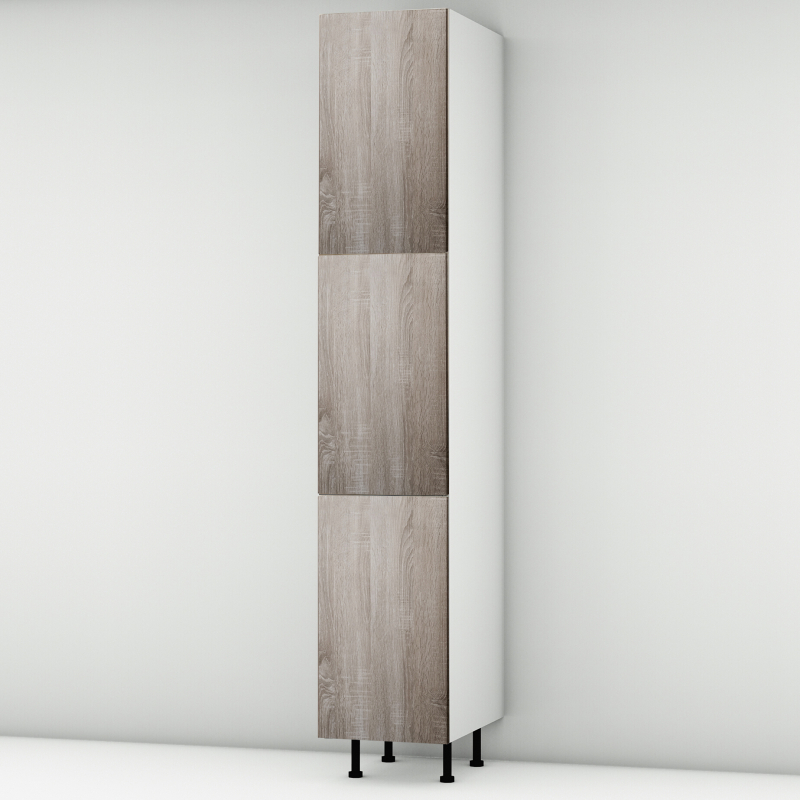 Colonne chêne foncé 3 portes larg. 40cm x H213.8cm