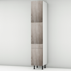 Colonne chêne foncé 2 portes - 1 porte+tiroir larg. 40cm x H213.8cm