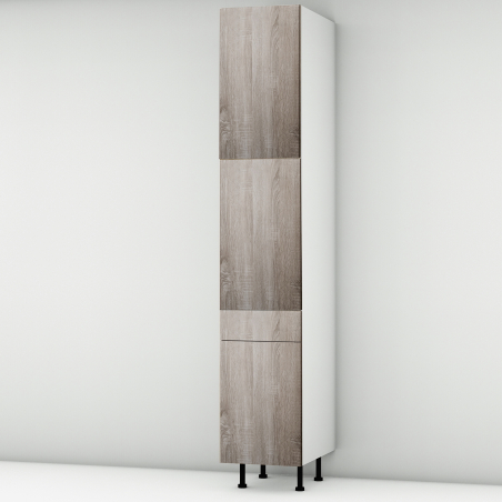 Colonne chêne foncé 2 portes - 1 porte+tiroir larg. 40cm x H213.8cm