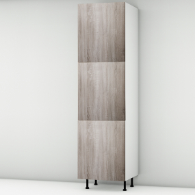 Colonne chêne foncé 3 portes L60cm x H213.8cm