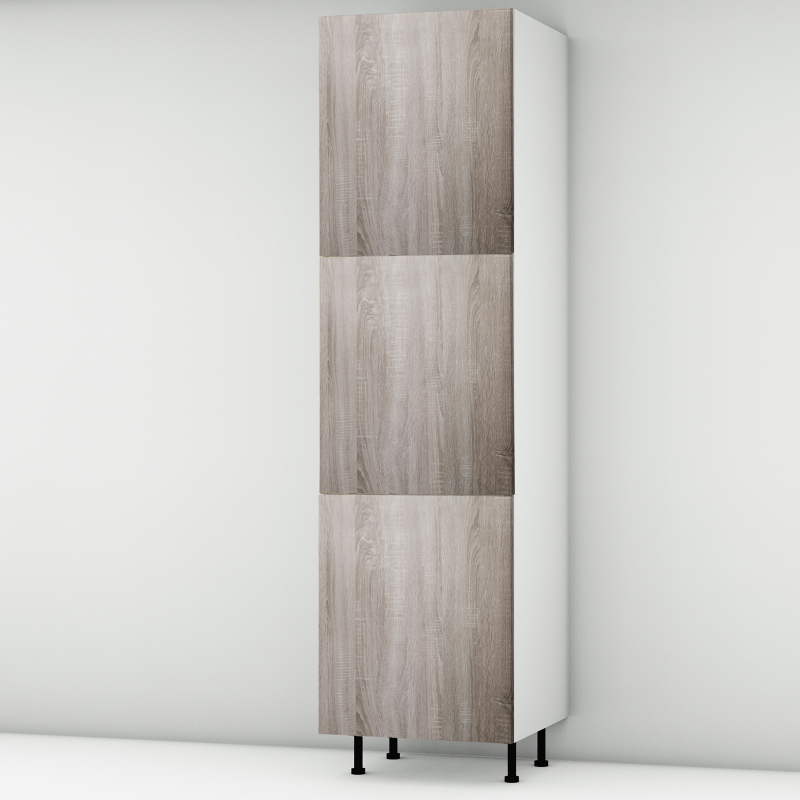 Colonne chêne foncé 3 portes L60cm x H213.8cm