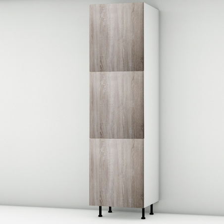 Colonne chêne foncé 3 portes L60cm x H213.8cm
