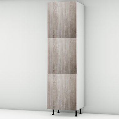 Colonne chêne foncé 3 portes L60cm x H213.8cm