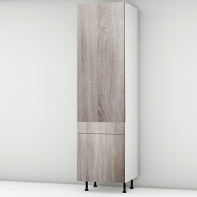 Colonne chêne foncé 1 porte - 1 porte+tiroir larg. 60cm x H213.8cm