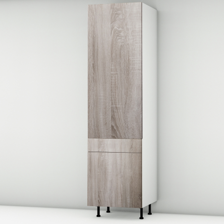 Colonne chêne foncé 1 porte - 1 porte+tiroir larg. 60cm x H213.8cm