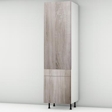 Colonne chêne foncé 1 porte - 1 porte+tiroir larg. 60cm x H213.8cm