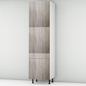 Colonne chêne foncé 2 portes - 1 porte+tiroir larg. 60cm x H213.8cm