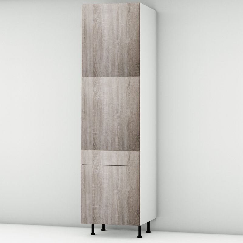 Colonne chêne foncé 2 portes - 1 porte+tiroir larg. 60cm x H213.8cm