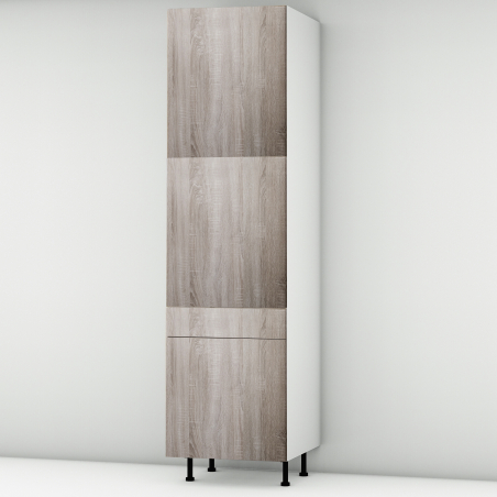 Colonne chêne foncé 2 portes - 1 porte+tiroir larg. 60cm x H213.8cm