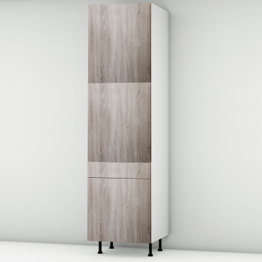 Colonne chêne foncé 2 portes - 1 porte+tiroir larg. 60cm x H213.8cm