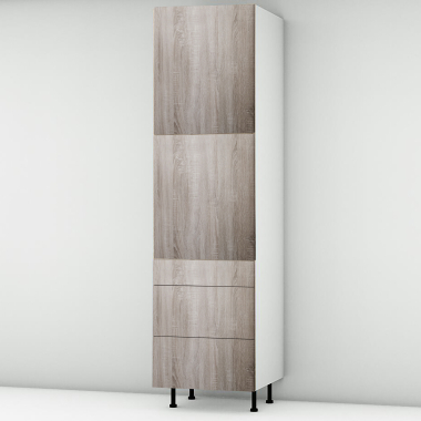 Colonne chêne fumé 2 portes - 3 tiroirs larg. 60cm x H213.8cm