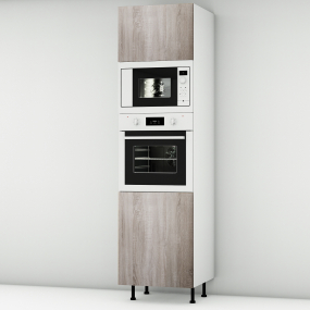 Colonne chêne foncé 1 porte - 1 four - 1MO - 1 porte larg. 60cm x H213.8cm