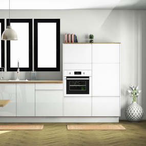 Meuble bas blanc brillant pognée intégrée larg. 20cm x H71.5cm