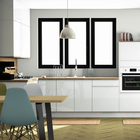 Meuble bas blanc brillant larg. 40cm x H71.5cm