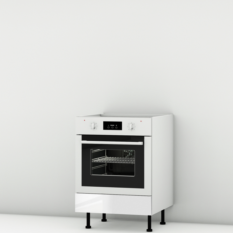 Meuble bas four blanc brillant larg. 60cm x H71.5cm