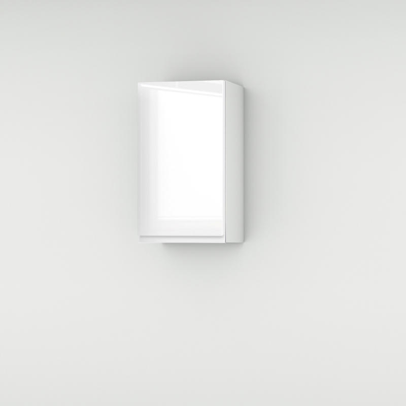 Meuble haut blanc brillant poignée intégrée larg. 40cm x H71.5cm