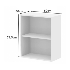 Meuble haut blanc brillant poignée intégrée larg. 60cm x H71.5cm