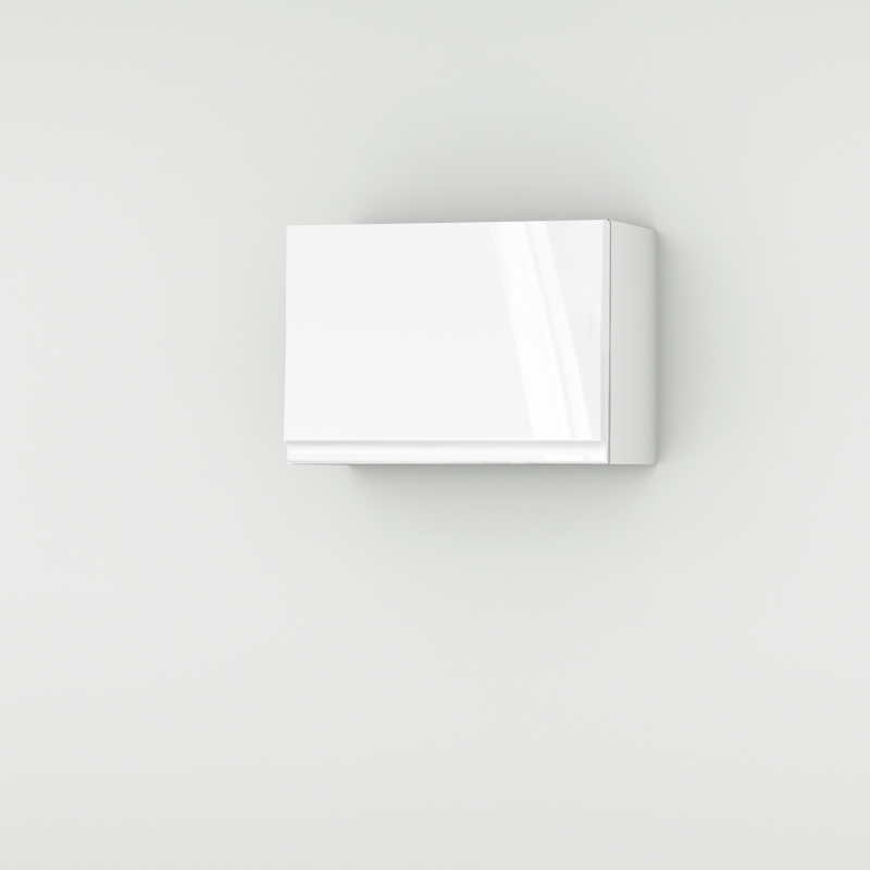 Meuble haut laqué blanc brillant poignée intégrée larg. 60cm x H42.8cm