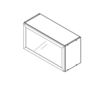 Meuble haut alu vitré larg. 80cm x H42.8cm