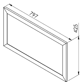 Meuble haut alu vitré larg. 80cm x H42.8cm
