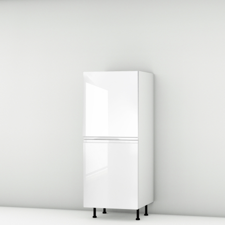 Colonne laquée blanche brillante poignée intégrée 2 portes larg. 60cm x H142.6cm