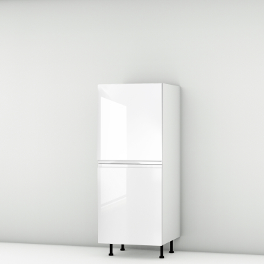 Colonne laquée blanche brillante poignée intégrée 2 portes larg. 60cm x H142.6cm