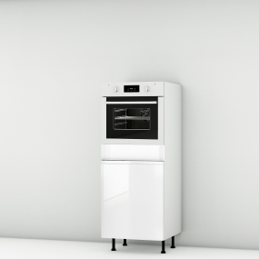 Colonne laquée blanche brillante poignée intégrée 1 porte-1 four larg. 60cm x H142.6cm