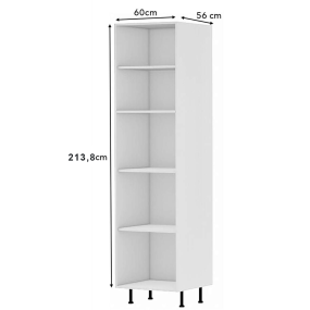 Colonne laquée blanche brillante poignée intégrée 2 portes - 1 four larg. 60cm x H213.8cm