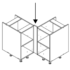 Fileur d'angle laqué blanc brillant poignée intégrée Larg. 10cm x H71.5cm