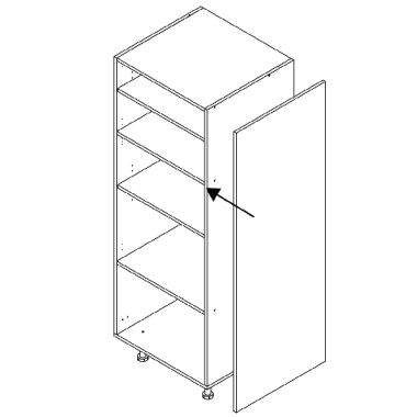 Joue laquée blanche brillante larg. 58cm x H156.6cm