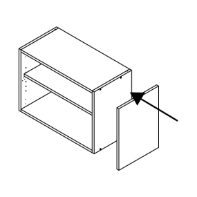 Joue laquée blanche brillante larg. 32cm x H42.5cm
