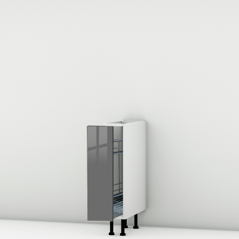 Meuble bas gris brillant larg. 20cm x H71.5cm