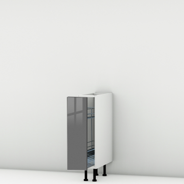 Meuble bas gris brillant larg. 20cm x H71.5cm