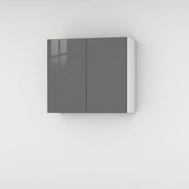 Meuble haut gris brillant 2 portes larg. 80cm x H71.5cm