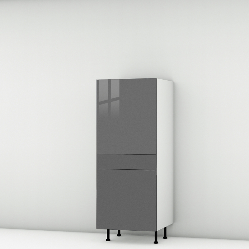 Colonne grise brillante 1 porte - 1 porte+tiroir larg. 60cm x H142.6cm